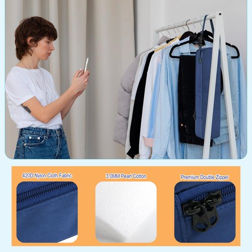 Beautyflier Portable Steamer Bag for Travel Steam Iron, Travel Carrying Bag for Handheld Iron, Handheld Steamer Case Organizer with Hanging Buckle Strap, Fits Travel, Bag Only (Dark Blue)