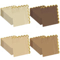 FALIZIFU 50 Pieces 2-Ply Brown Scalloped Napkins with Gold Foil Cocktail Napkins Disposable Paper Napkins for Dinner Wedding Baby Shower Birthday Party Beverage Napkins