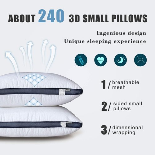 Meoflaw Pillows for Sleeping (4-Pack), Luxury Hotel Pillows Queen Size Set of 4,Bed Pillows for Side and Back Sleeper (Queen)