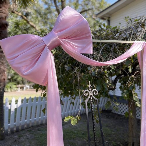 Large Pink Bow Birthday Decorations, 31'' x 60'' Big Bow Themed Backdrop Room Wall Decor Wedding Engagement Bachelorette Baby Shower Bridal Christmas Tree Decoration (Large)