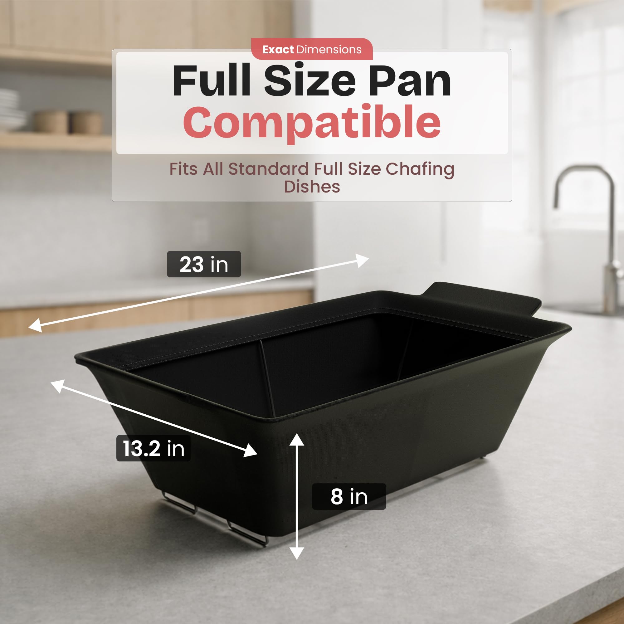 Chafer Wind Guard by Merchlio- 4 Pack | Handle Covered Chafer Dish Covers | Fitted, Washable & Elegant Buffet Decor | Functional Catering Wind Guard | Black