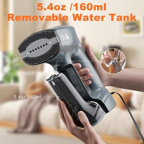 GHORA Handheld Vacuum Steamer for Clothes - 3500Pa Strong Suction & Portable Travel Iron (110-120V)