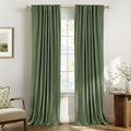 Skiennix Blackout Curtains - 100% Blackout Thermal Insulated Drapes | Olive Green, 50" W x 102" L, 2 Panels Set