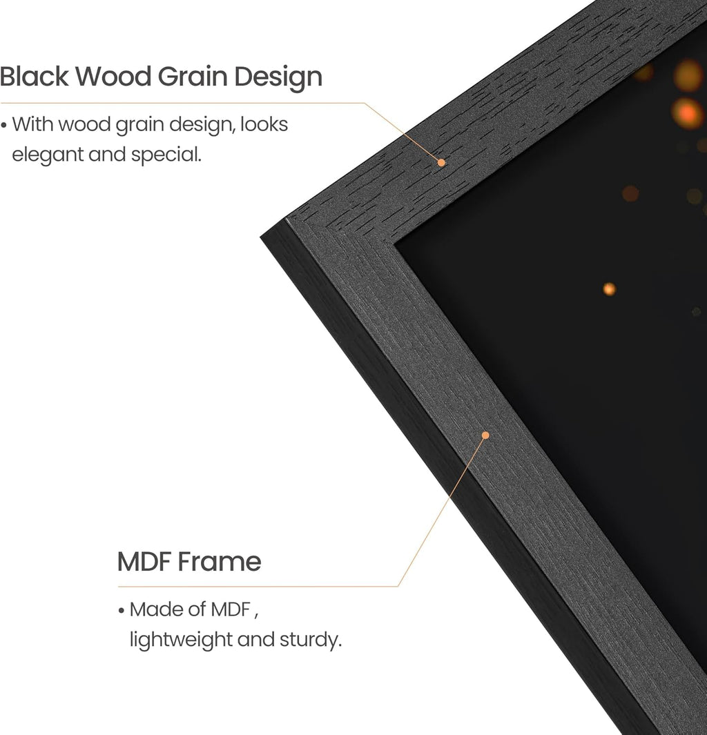 Upsimples 8.5x11 Picture Frame - Stylish Black Wall Gallery Frame for Photos | 1 Pack
