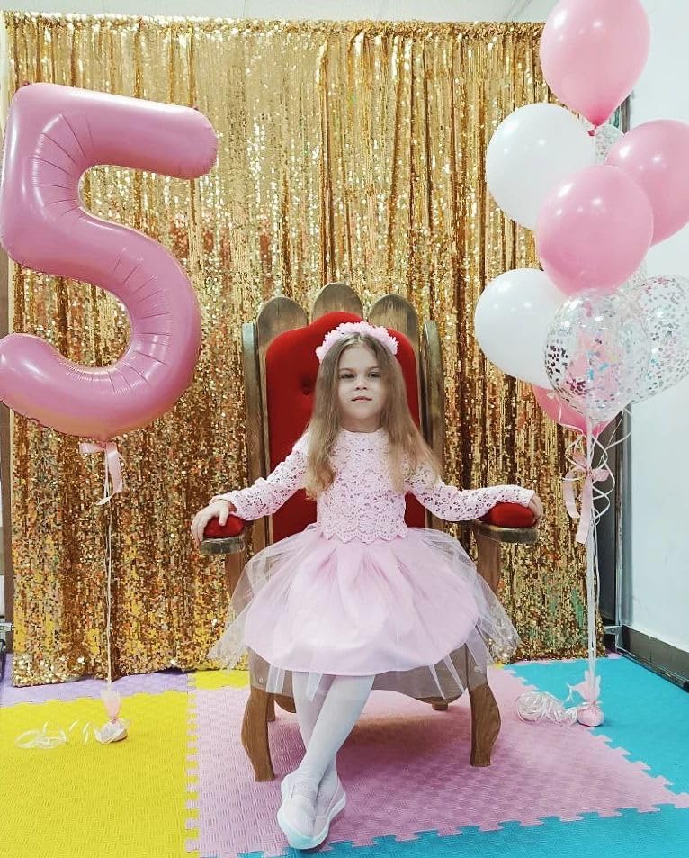 Pearlescent Pink Number Balloon | 40 Inch 0 Balloon for Birthday Decorations & Party Supplies