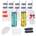 SAPVRIT 12 Pack 20oz Sublimation Tumblers Bulk With Flat Edge, 20OZ Flat Sublimation Tumbler Blank, Skinny Straight Stainless Steel Blanks Cups with Individual Box (12, 20OZ Flat Edge)