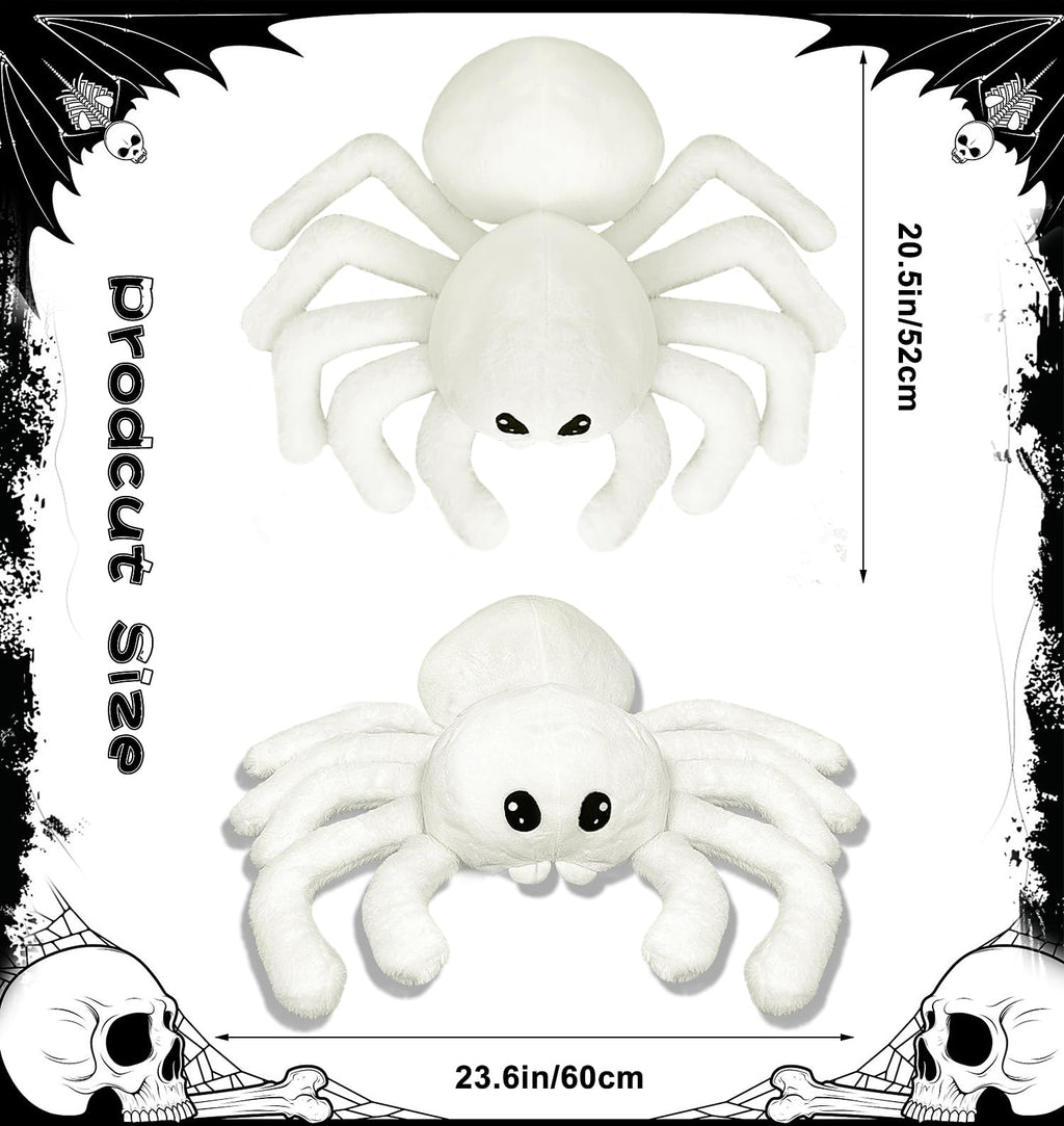 Arciveberg Halloween Spider Throw Pillow 20 x 23 Inches, Soft Faux Fur Tarantula Shaped Body Pillow for Living Room Bedroom Indoor Halloween Decor, Cute Large Gift for Spider Lovers
