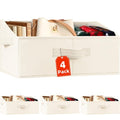 Criusia Closet Organizers Bins 4 Pack - Large Closet Shelf Organizer with Handles - Fabric Trapezoid Home Organization and Storage Baskets for Organizing Clothes Toy Blanket Towel Purse Hats