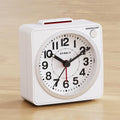 AYRELY® 2.6" × 1.4" Ultra Small Battery Operated Analog Travel Alarm Clock, Silent Non-Ticking with Snooze and Light, Retro Bedside Table Clock for Bedroom, Easy Top Alarm Switch (White)