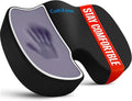 CushZone Seat Cushion - Memory Foam Relief for Sciatica, Tailbone & Back Pain - Black Orthopedic Coccyx Pillow