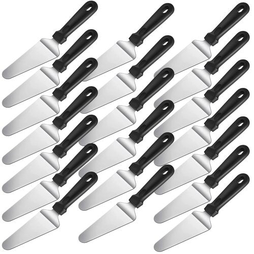 40 Pcs Pizza Spatula Pie Server Stainless Steel Cake Serving Spatula Non Slip Easy to Grip Baking Triangular Spade Plastic Handle Shovel for Desserts Pizza Pie Cake Biscuit