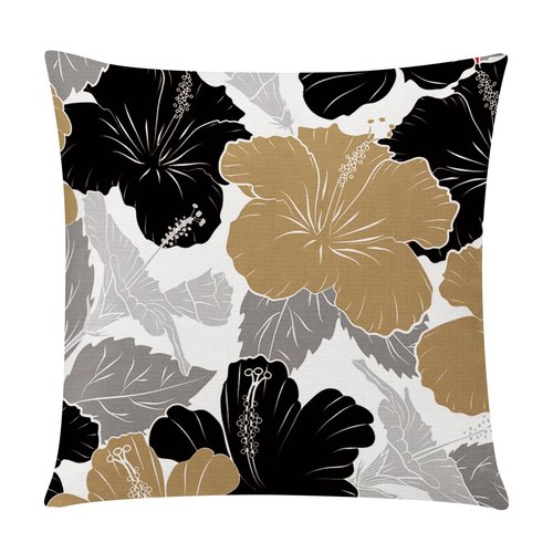 COMMINY Brown Black Pillow Covers 18x18 Set of 6, Daisy Flower Throw Pillow Cover Case Rustic Square Cushion Cover for Sofa Bedroom Living Room Farmhouse Home Decor