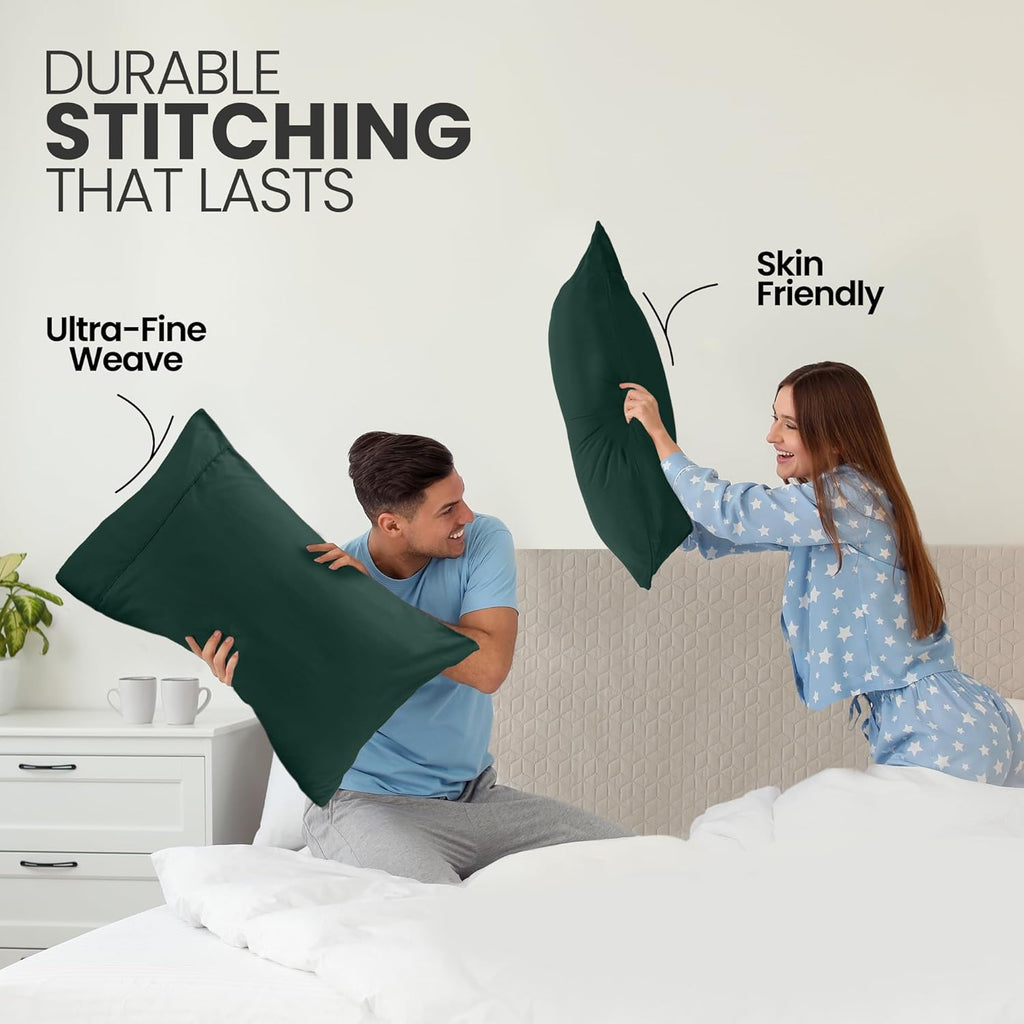 Utopia Bedding Queen Pillow Cases - Soft Brushed Microfiber - 2 Pack, Fade Resistant | Emerald 20 x 30 Inches