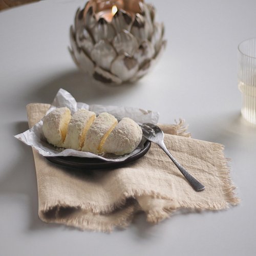 Ayuzawa Handmade Cloth Napkins 100% Cotton Napkins with Fringe，Delicate Handmade Cloth Napkins for Dinners, Parties, Weddings and More，18 x 18 Inch Set of 12 - Beige