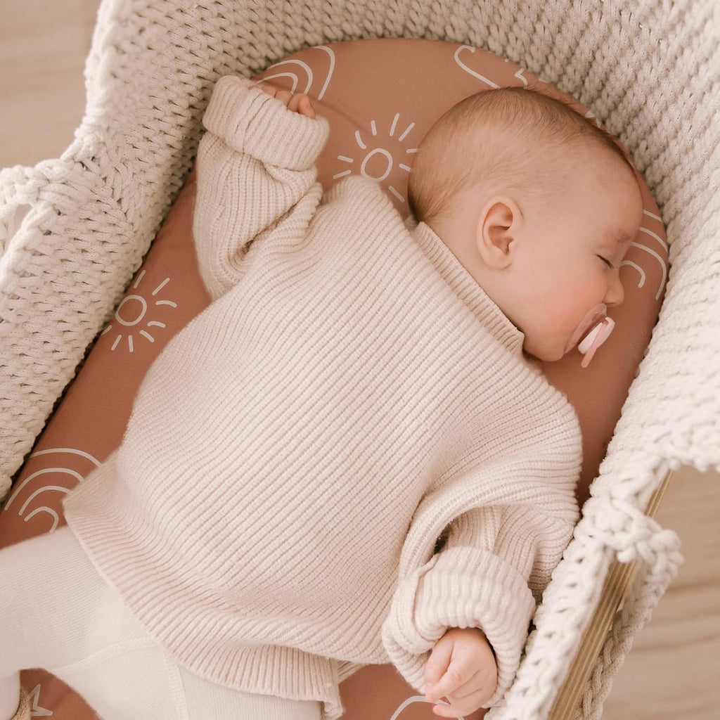 Yoofoss Bassinet Sheets - 3-Pack Fitted Sheets Set for Halo Bassinest | Soft, Breathable Fabric (Brown & Animals)