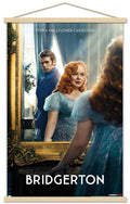 Trends International Netflix Bridgerton: Season 3 - Penelope and Colin One Sheet Wall Poster with Magnetic Frame, 22.37" x 34.00", Premium Print and Beechwood Hanger Bundle
