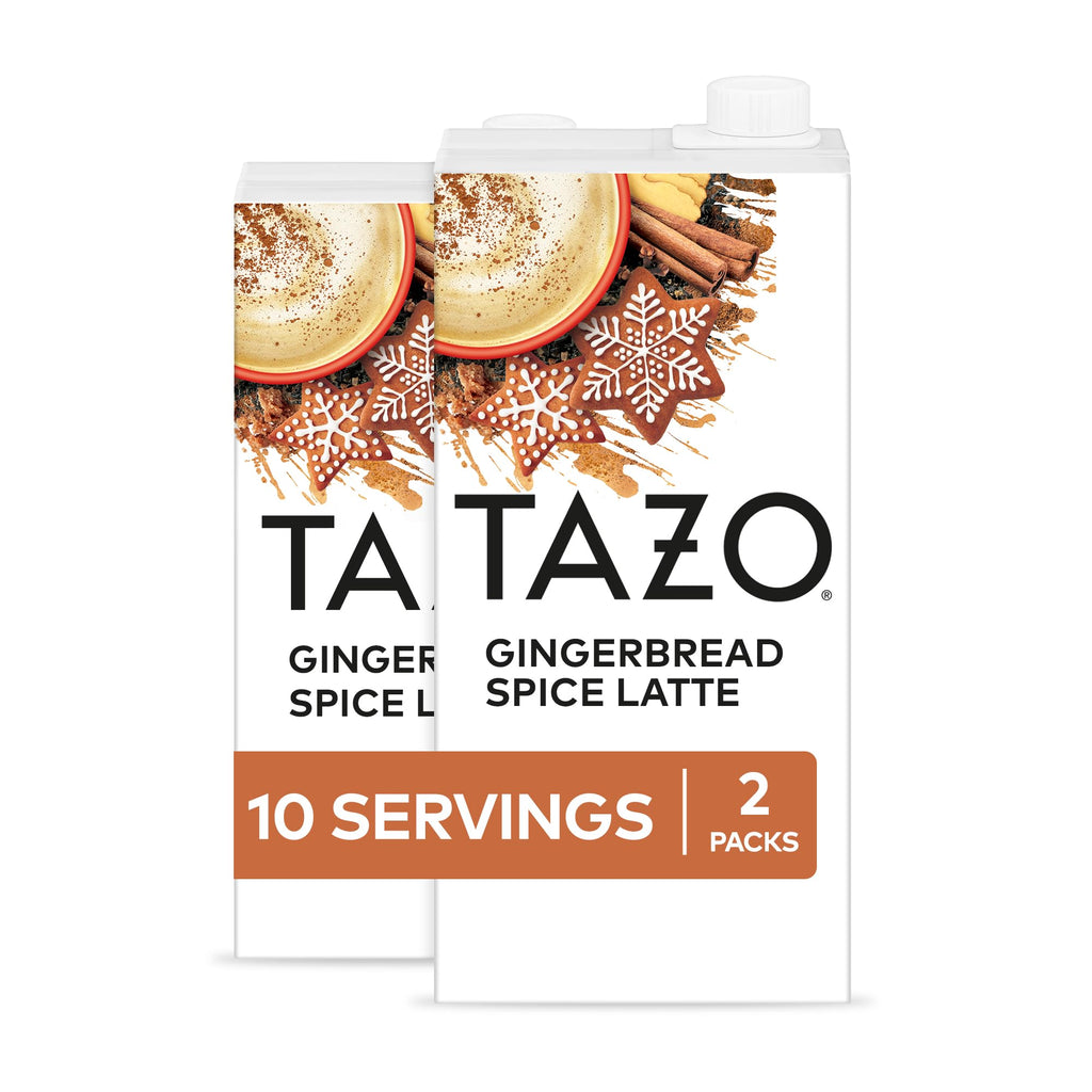 TAZO Decaf Gingerbread Spice Latte Tea Concentrate, 32 Fl Oz Carton (Pack of 2)