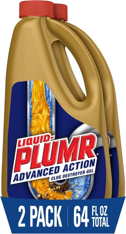 Clorox Liquid-Plumr Clog Destroyer Gel - Advanced Action for Hair & Clogs | 2 Bottles, 32 fl. oz. Each