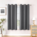 ChrisDowa Small Window Curtains - Thermal Insulated Grommet Room Darkening Panels | Grey, 29 x 40 Inch