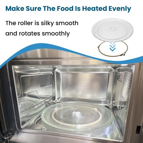 SATUY Microwave Turntable Ring, 7.5" Microwave Oven Glass Plate Tray Support, Rotating Roller Support Ring with 14 mm Rollers (2 PCS)