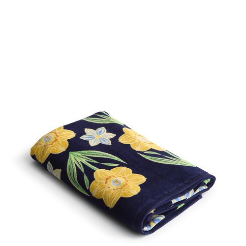 Cotton Looped Terry Beach Towel, Daffodils, One Size