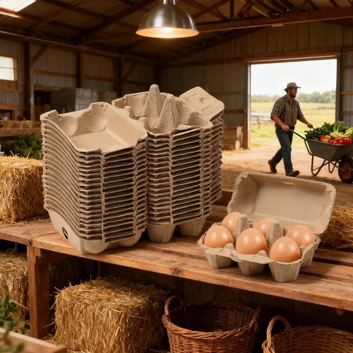 Dubtnion 15 Pack Egg Cartons Cheap Bulk, 6 Count Egg Storage Containers Holder, Sturdy Natural Pulp Material Perfect for Storing Extra Eggs
