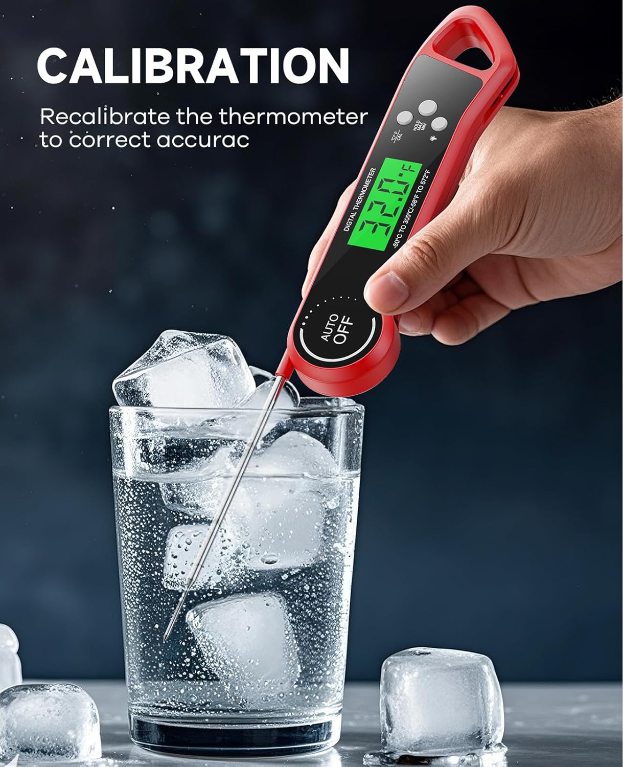 Skiennix Digital Meat Thermometer - Instant Read with Backlight & Waterproof Design | Perfect for BBQ, Turkey, and Candy