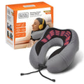 BLACK+DECKER Cooling Gel Memory Foam Neck Pillow – Travel Pillow for Plane, Car & Train – Ergonomic Neck Support, Slow Rebound Memory Foam, Washable Cover, Universal Fit, Grey