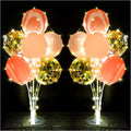 Skiennix Balloon Stand Kit - Pink Table Centerpiece with String Lights | Reusable Party Decorations