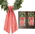 Stripe Boxwood Wreath Sash by [Brand Name] - 2 Pack Red and White Decorative Garland