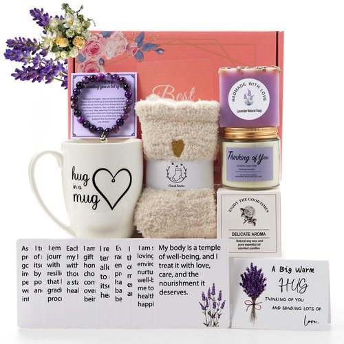 Thinking of You Gift Baskets for Women, Get Well Soon Gifts for Women, Encouragement Gift Surgery Recovery Gifts, Comfort Gift Care Pacakge for Women, Relaxing Gifts, Self Care Package
