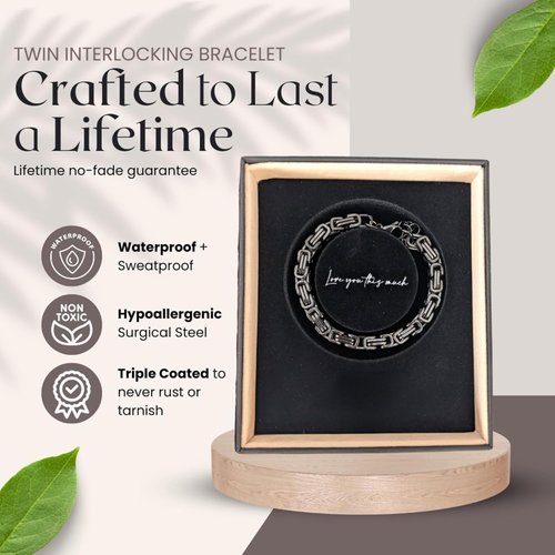 Love You This Much To My Brother Steel Bracelet - 6mm Sentimental Gift from Sister