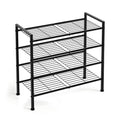 DongRong 4-Tier Shoe Rack,Metal Simple Shoe Storage Organizer Shelf for Closet,Entryway, Bedroom,Garage (Black, 4 Tier)