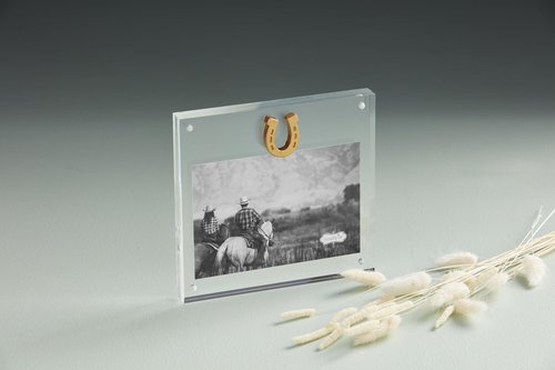 Mud Pie Horse Shoe Acrylic Frame; 6 1/2" X 7"