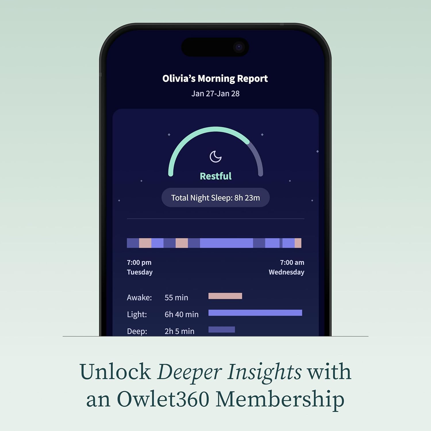 Owlet Dream Sock - Smart Baby Monitor Tracking Heart Rate & Oxygen Levels | Mint Color
