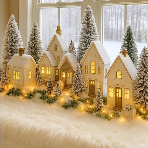 Drydiet Christmas Fake Snow Blanket - Fuzzy Faux Fur 2.6 x 7.9 ft White Decor for Trees & Villages