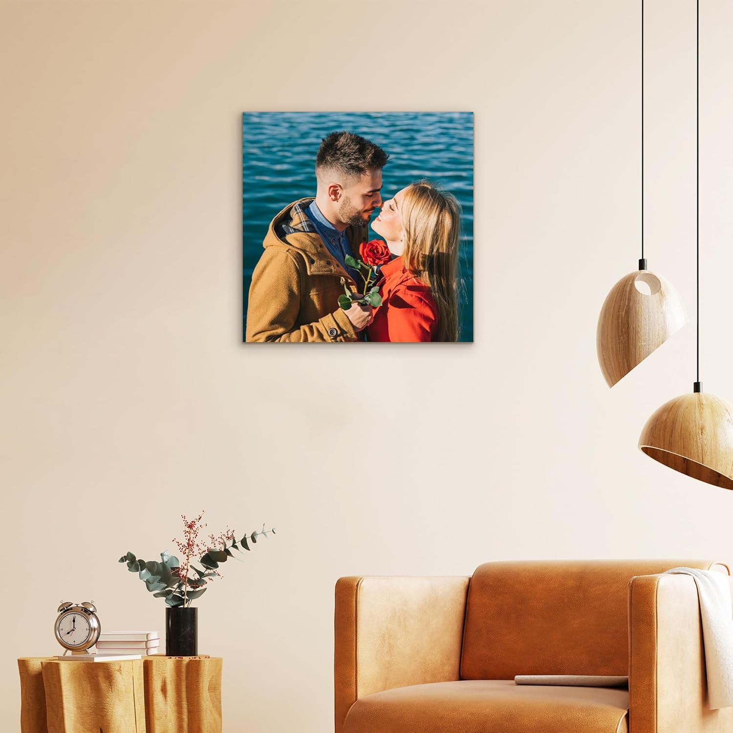 Skiennix Personalized Canvas Wall Art - Custom Framed 12" X 12" Prints for Living Room & Bedroom Decor