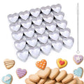 25 Cavity Heart Cookie Cutter, valentines day cookie cutters with Cleaning Brushes, Stainless Steel Mini Heart Shaped Cookie Cutter Vegetable cutters, Baking, Dessert Decoration& More