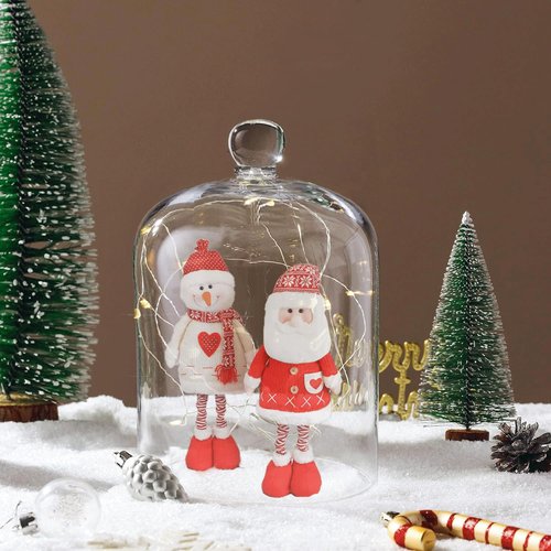 LTLYLGEGE 4.72"X8.46"H Inches Thickened Glass Display Dome Cloche for Candle Cover, Candle Dome with Top Handle, Clear Glass Dome Cloche for Dispaly
