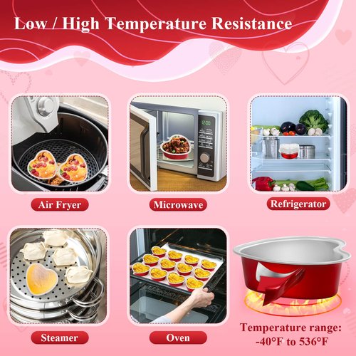 Modacraft 40 Pack Heart Shaped Cake Pans with Lids, Heart Tins with Lids for Valentine Day, Aluminum Foil Mini Cake Pans for Dessert Containers, Heart Cupcake Pan for Weddings Mother's Birthday Party