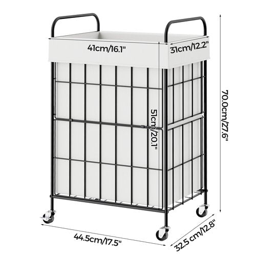 Laundry Hamper with Wheels, 90L Laundry Basket with Handle, Laundry Sorter with Removable Liner Bag