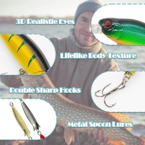 Advent Calendar 2025 - 24-Day Christmas Countdown Fishing Lures Set for Teens & Adults