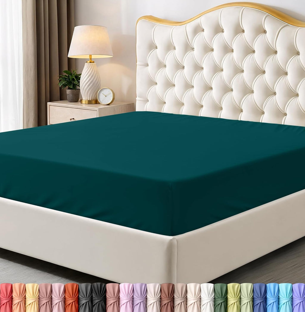 Utopia Bedding King Fitted Sheet - Deep Pocket Soft Microfiber - Fade Resistant & Easy Care | Teal