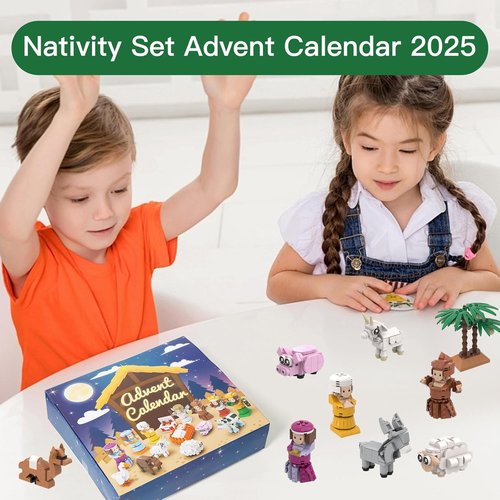Nativity Advent Calendar 2025 - Buildable Jesus Christmas Scene with Individual Packaging