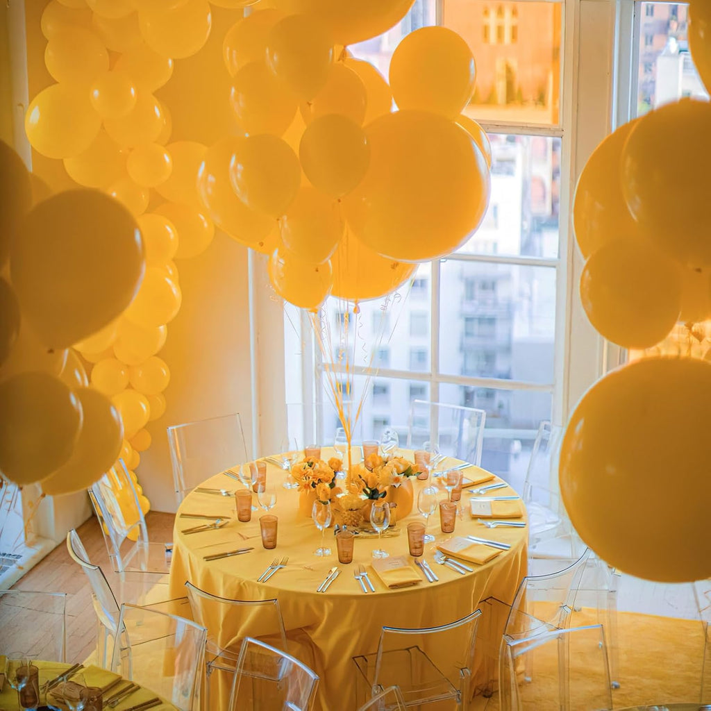 PartyWoo Mustard Yellow Balloons - 100pcs 12 Inch for Birthday, Graduation & Baby Showers