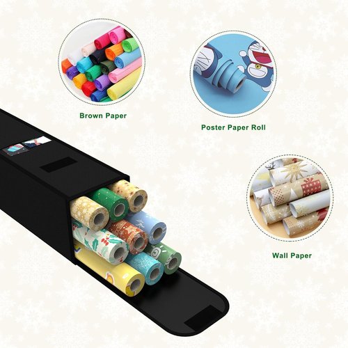 Gift Organizer Storage Bag by Wrapping Paper - 31x5.5x5.5 Inch with Pocket & Velcro for Kraft, Craft & Poster Rolls