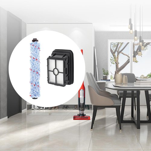 2PC Vacuum Brush Rolls 1868 Multi-Surface and 2PC 1866 Replacement Vacuum Filters, Compatible with Bissell CrossWave 2306A 1785A 3888A Vacuum Cleaner, Compare to Part 1608683, 160-8683, 1608684