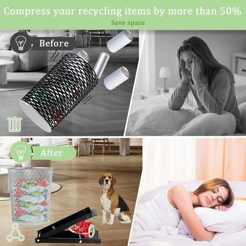 Foot Can Crusher for Recycling, Heavy Duty Floor Can Crusher Smasher for Soda,Heavy Duty Portable Pedal Steel Floor Can Smashers for Beer Cans, Canned Pet Food, Metal/Plastic Bottle Soda Can Crushers