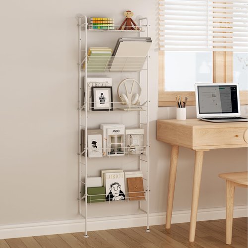 bukfen Narrow Spice Organizers, Slim Behind The Door Organizers,5-Tier Narrow Bathroom Shelf,Slim Corner Shelf,Space-Saving Multi Functional Storage,Spice Racks