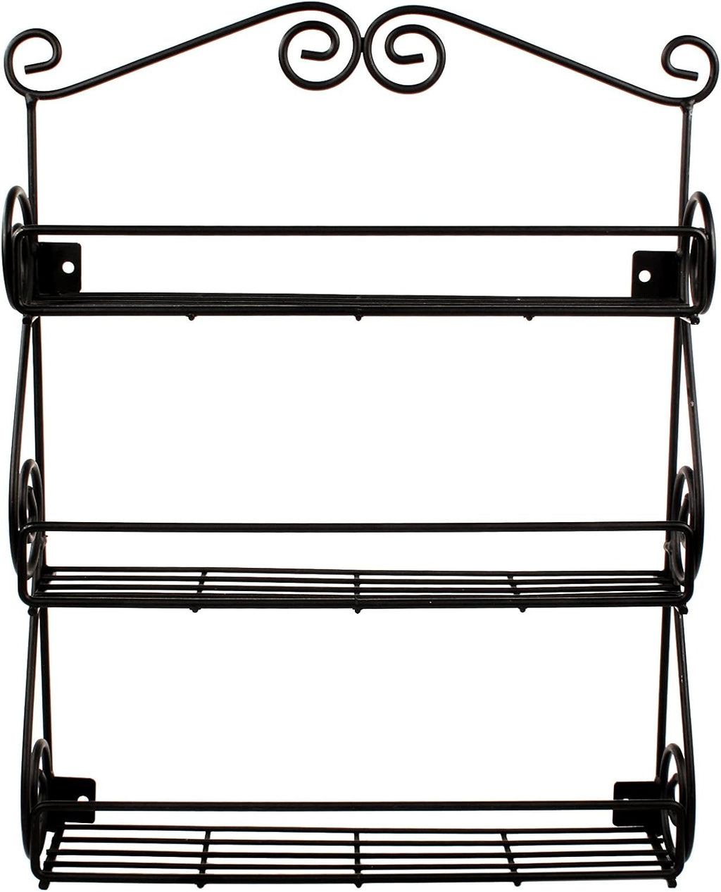Spectrum Diversified 3-Tier Wall-Mounted Spice Rack Organizer - Traditional Design for Kitchen & Cabinet